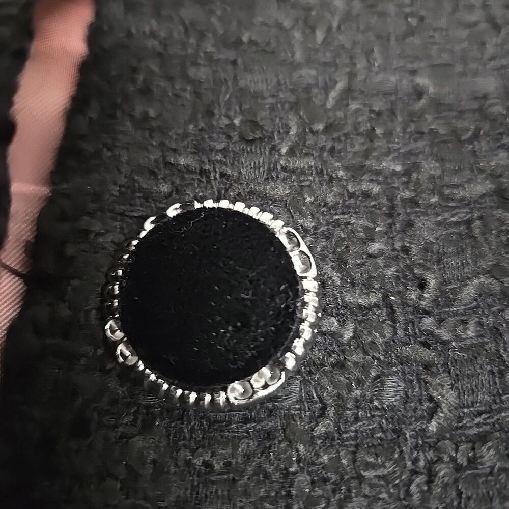 Zara Textured Tweed‎ Bomber Cropped Jacket Lined Pockets Black Women’s Size L - Picture 9 of 12